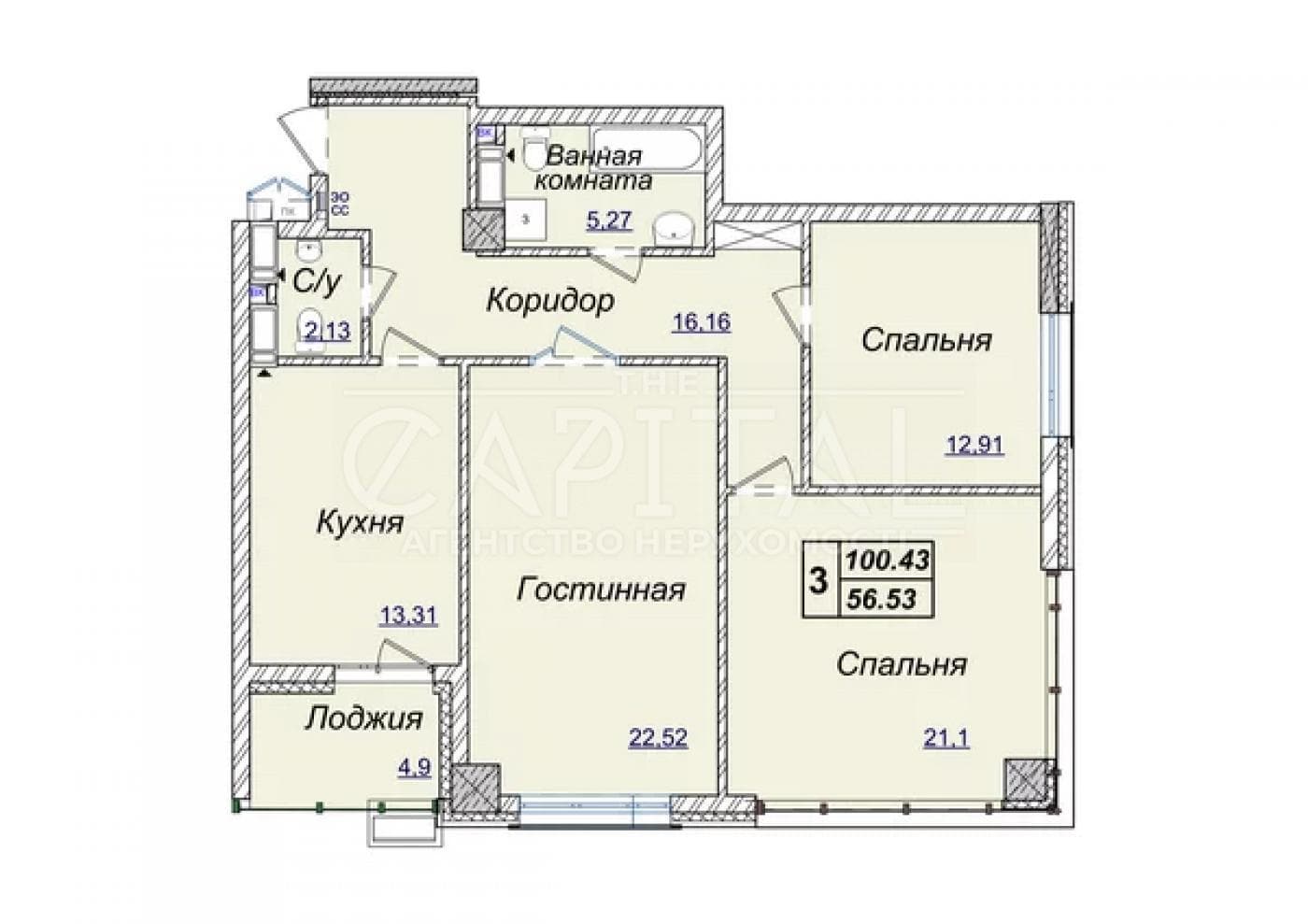 Sale 3 rooms apartment, Andriya Verhoglyada, ID: 315917337857